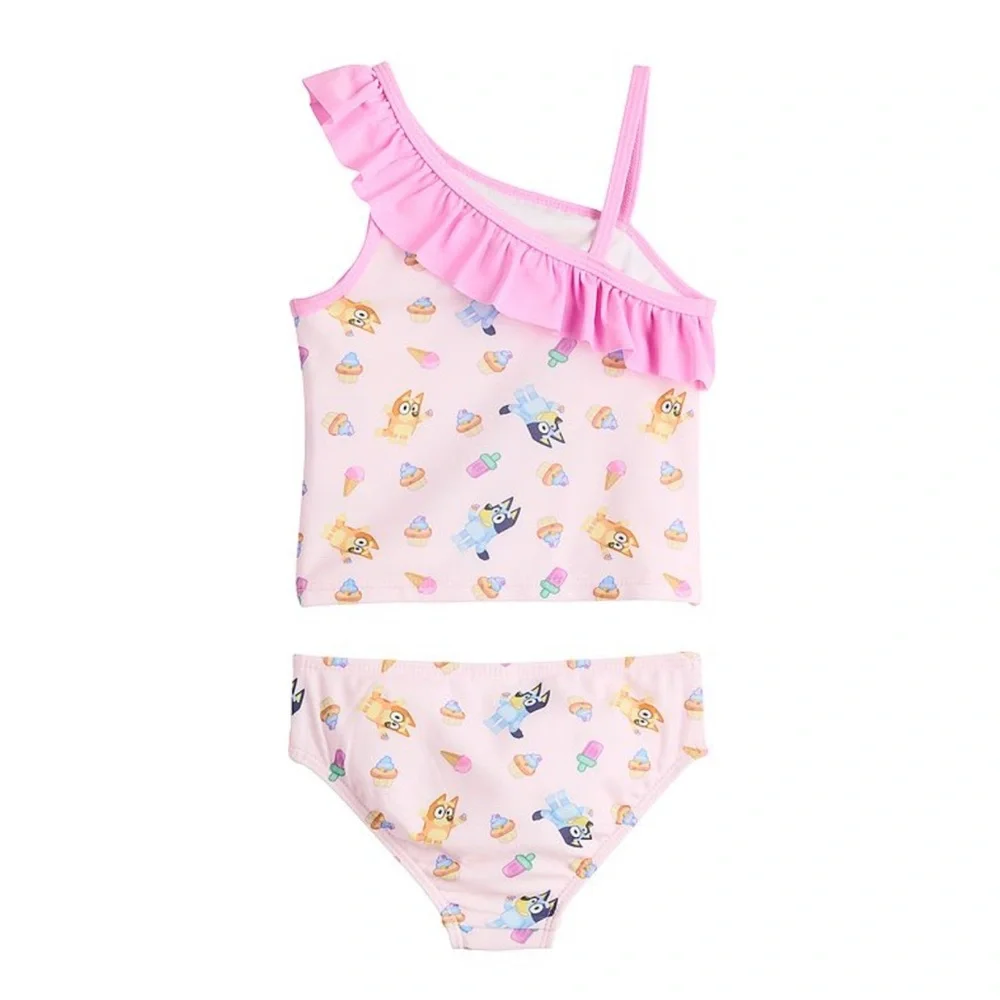 Bluey girls One-Shoulder Pink Swim Set size 18 months